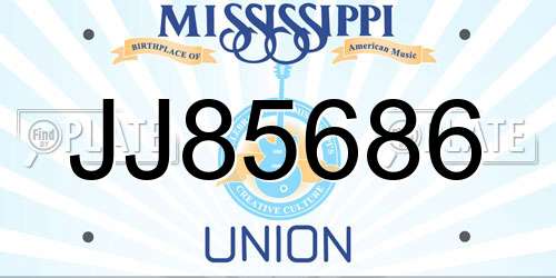JJ85686 Mississippi License Plate