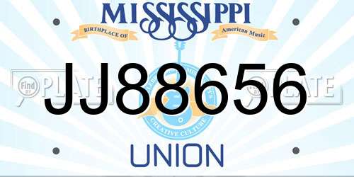 JJ88656 Mississippi License Plate