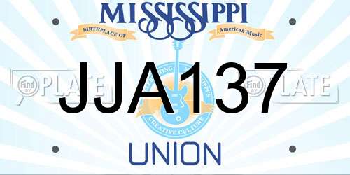JJA137 Mississippi License Plate