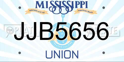 JJB5656 Mississippi License Plate