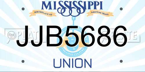 JJB5686 Mississippi License Plate