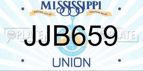 JJB659 Mississippi License Plate
