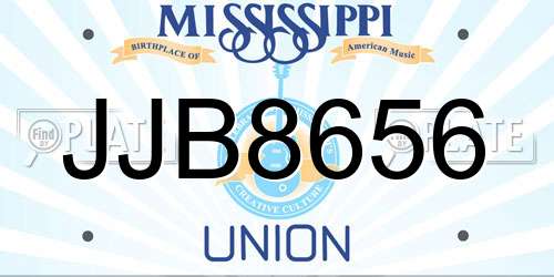 JJB8656 Mississippi License Plate