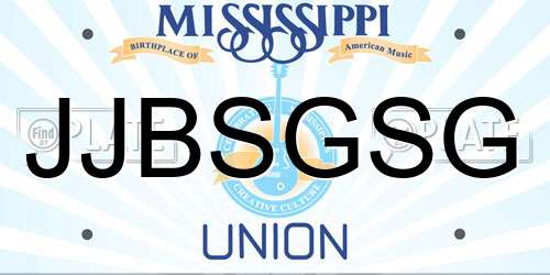 JJBSGSG Mississippi License Plate