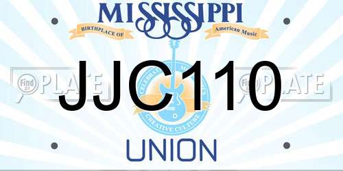 JJC110 Mississippi License Plate