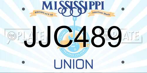 JJC489 Mississippi License Plate