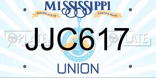 JJC617 Mississippi License Plate
