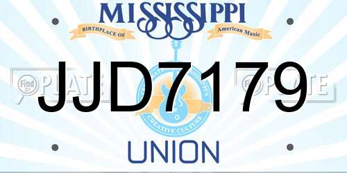 JJD7179 Mississippi License Plate