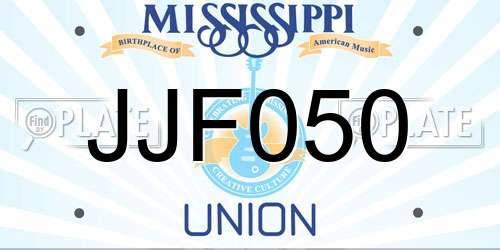 JJF050 Mississippi License Plate