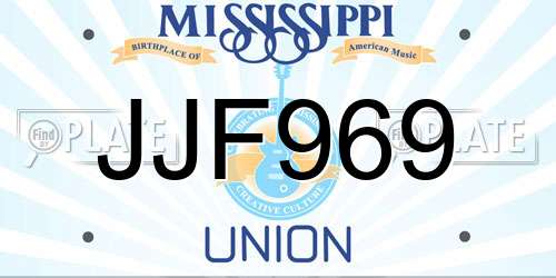 JJF969 Mississippi License Plate