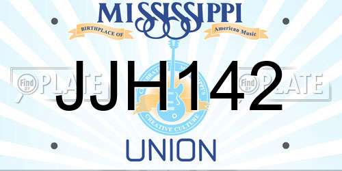 JJH142 Mississippi License Plate