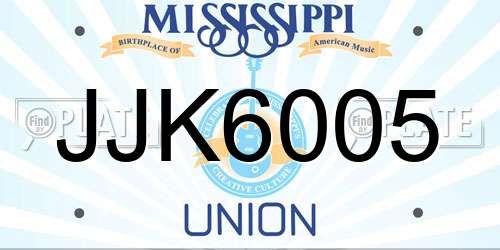 JJK6005 Mississippi License Plate