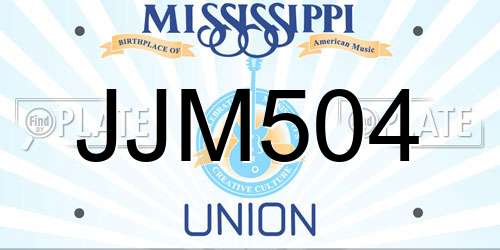 JJM504 Mississippi License Plate