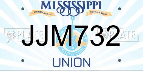 JJM732 Mississippi License Plate