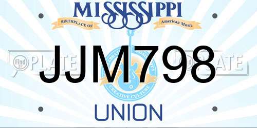 JJM798 Mississippi License Plate
