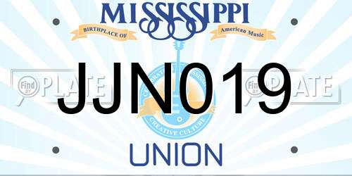 JJN019 Mississippi License Plate