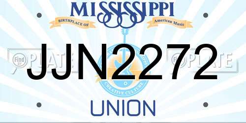 JJN2272 Mississippi License Plate