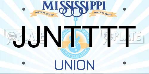 JJNTTTT Mississippi License Plate