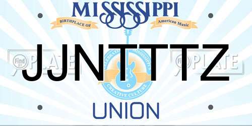 JJNTTTZ Mississippi License Plate