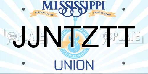 JJNTZTT Mississippi License Plate