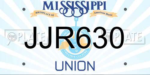 JJR630 Mississippi License Plate