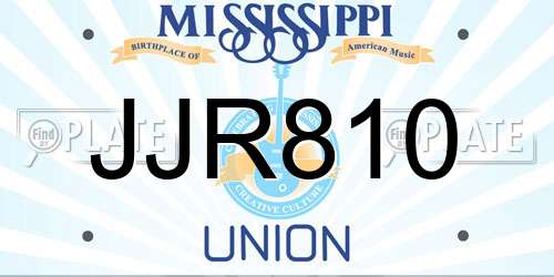 JJR810 Mississippi License Plate