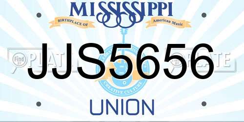 JJS5656 Mississippi License Plate