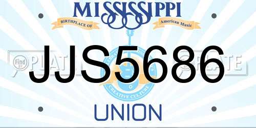JJS5686 Mississippi License Plate