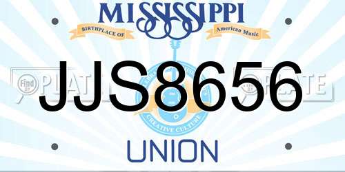JJS8656 Mississippi License Plate