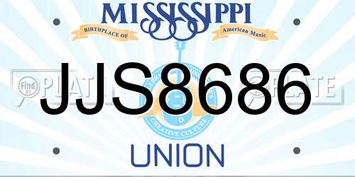 JJS8686 Mississippi License Plate