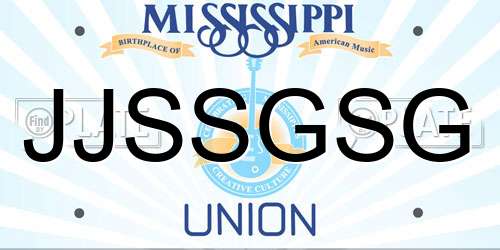 JJSSGSG Mississippi License Plate