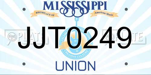 JJT0249 Mississippi License Plate
