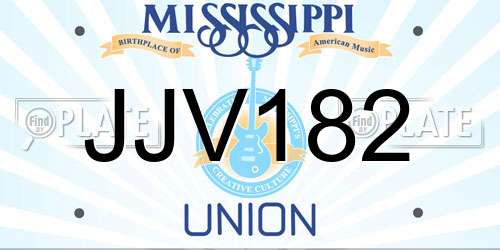 JJV182 Mississippi License Plate