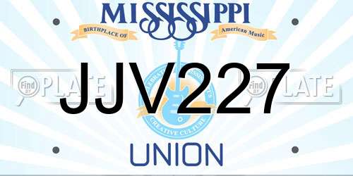 JJV227 Mississippi License Plate