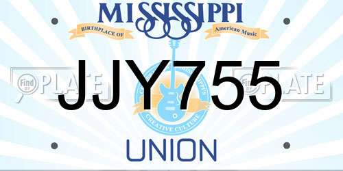 JJY755 Mississippi License Plate