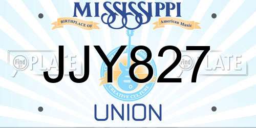 JJY827 Mississippi License Plate