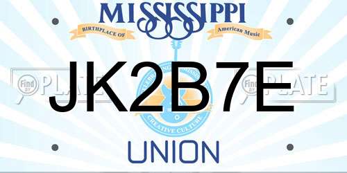 JK2B7E Mississippi License Plate