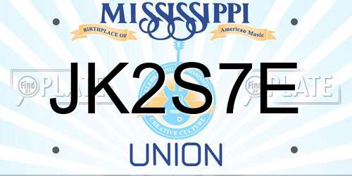 JK2S7E Mississippi License Plate