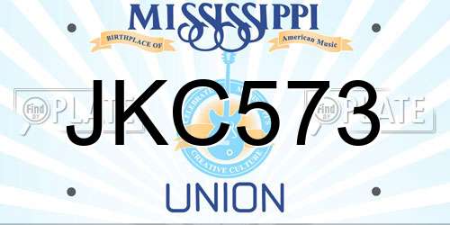 JKC573 Mississippi License Plate