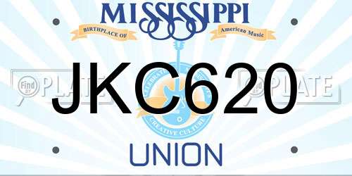 JKC620 Mississippi License Plate