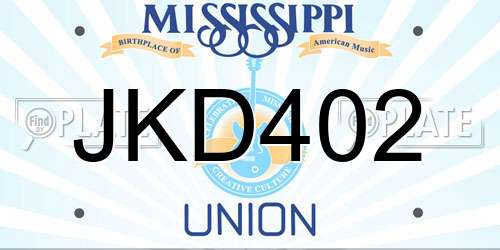 JKD402 Mississippi License Plate