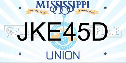 JKE45D Mississippi License Plate