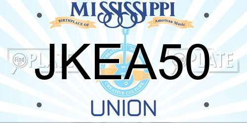 JKEA50 Mississippi License Plate