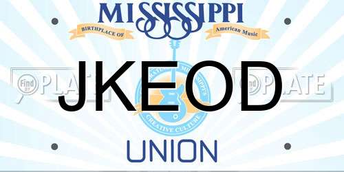 JKEOD Mississippi License Plate