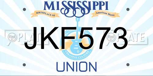 JKF573 Mississippi License Plate