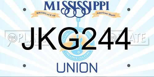 JKG244 Mississippi License Plate