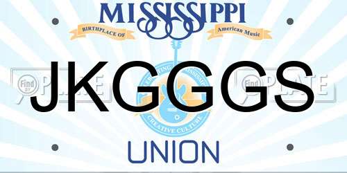 JKGGGS Mississippi License Plate