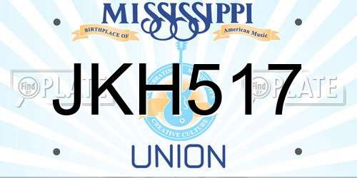 JKH517 Mississippi License Plate