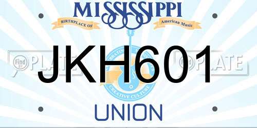 JKH601 Mississippi License Plate