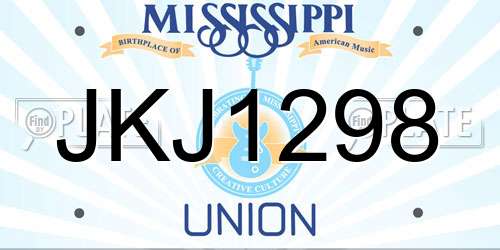 JKJ1298 Mississippi License Plate